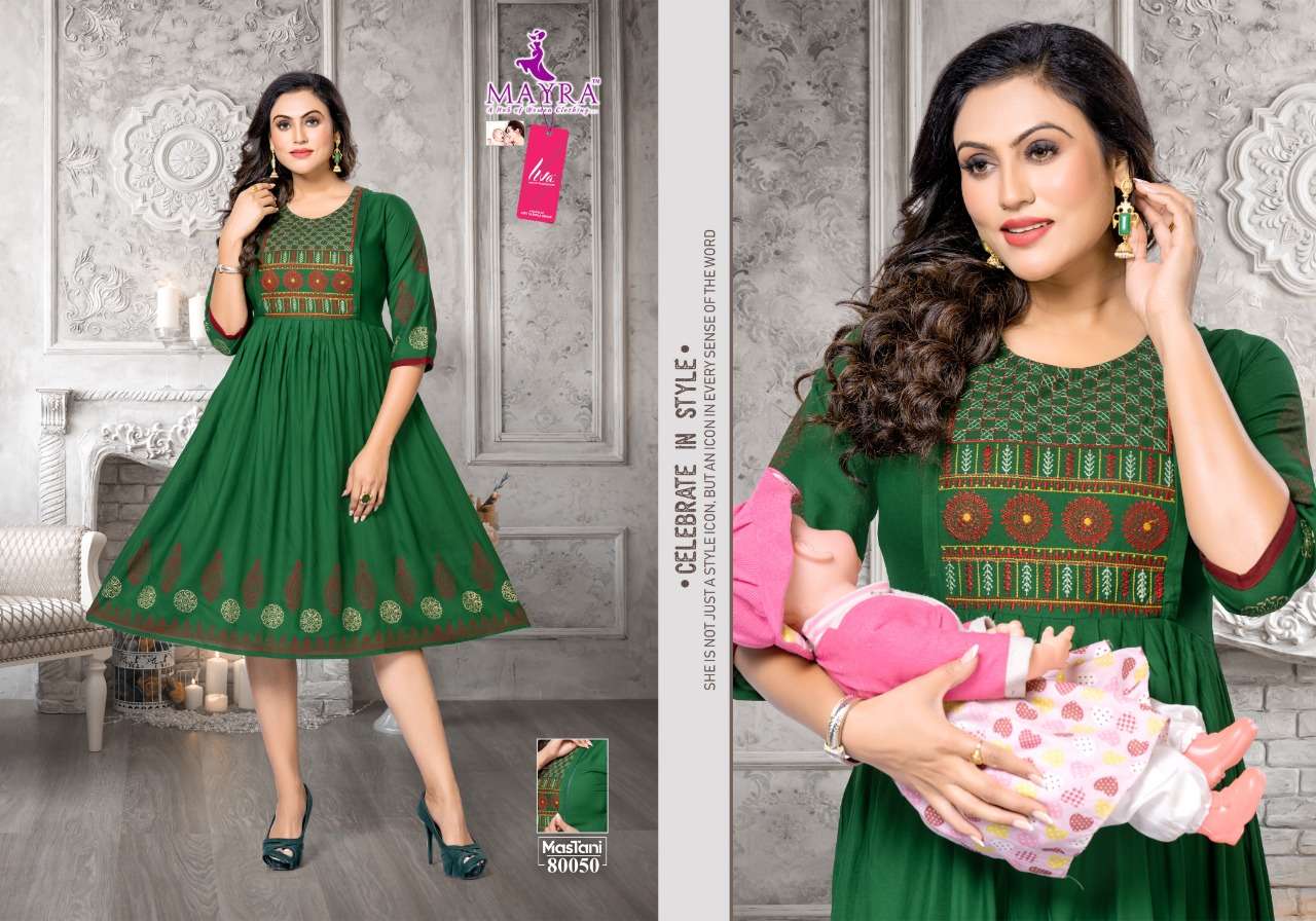 MAYRA MASTANI FEEDING KURTI WITH BLOCK PRINT LIVA FABRICS