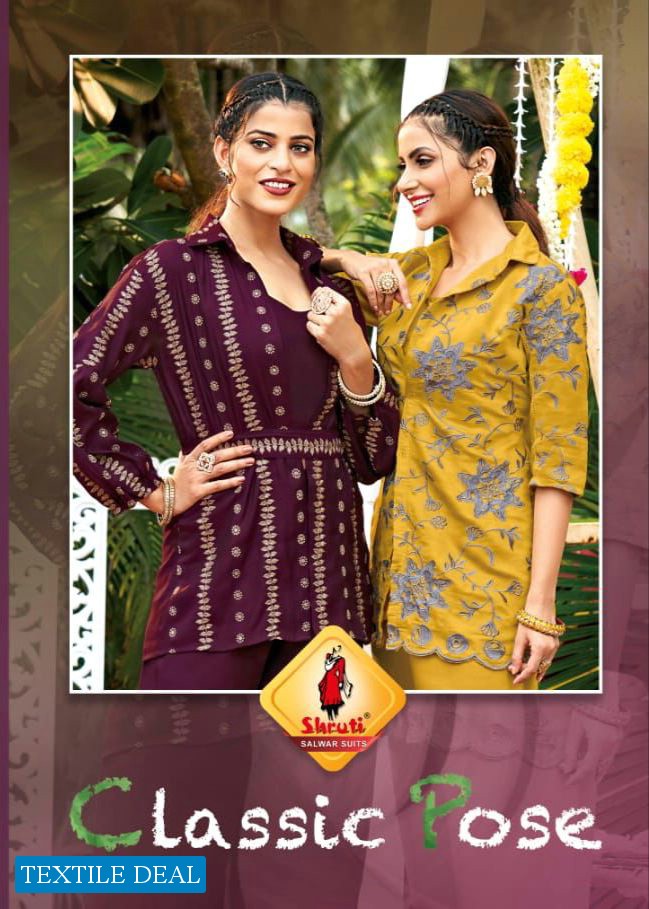 Shruti Suits Classic Pose Wholesale Consists Coat And Plazzo Readymade Collection