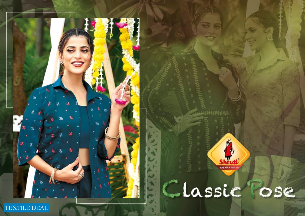 Shruti Suits Classic Pose Wholesale Consists Coat And Plazzo Readymade Collection