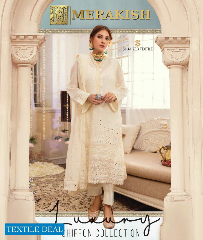 Shahzeb Textile Merakish Luxury Chiffon Collection 2022 Original Pakistani Dress