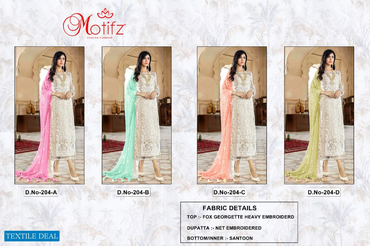 Motifz D.no 204 Colour Wholesale Pakistani Concept Salwar Suits