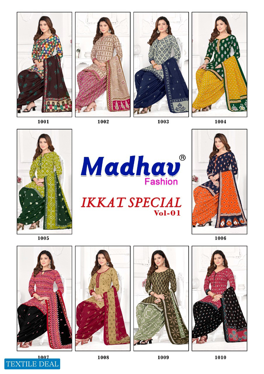 Madhav Ikkat Special Vol-1 Wholesale Pure Cotton Printed Dress Material