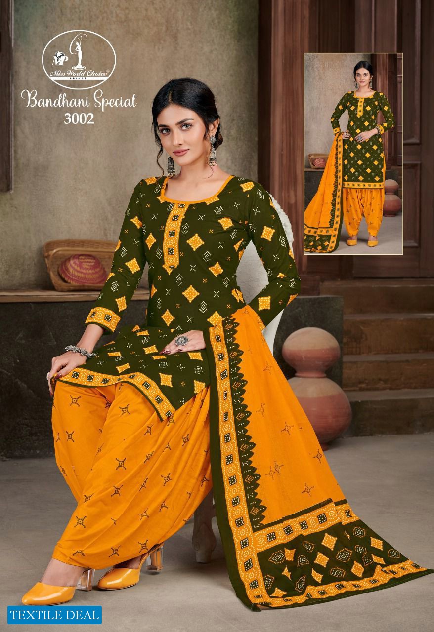 Miss World Bandhani Special Vol-3 Wholesale Pure Cotton Printed Dress Material