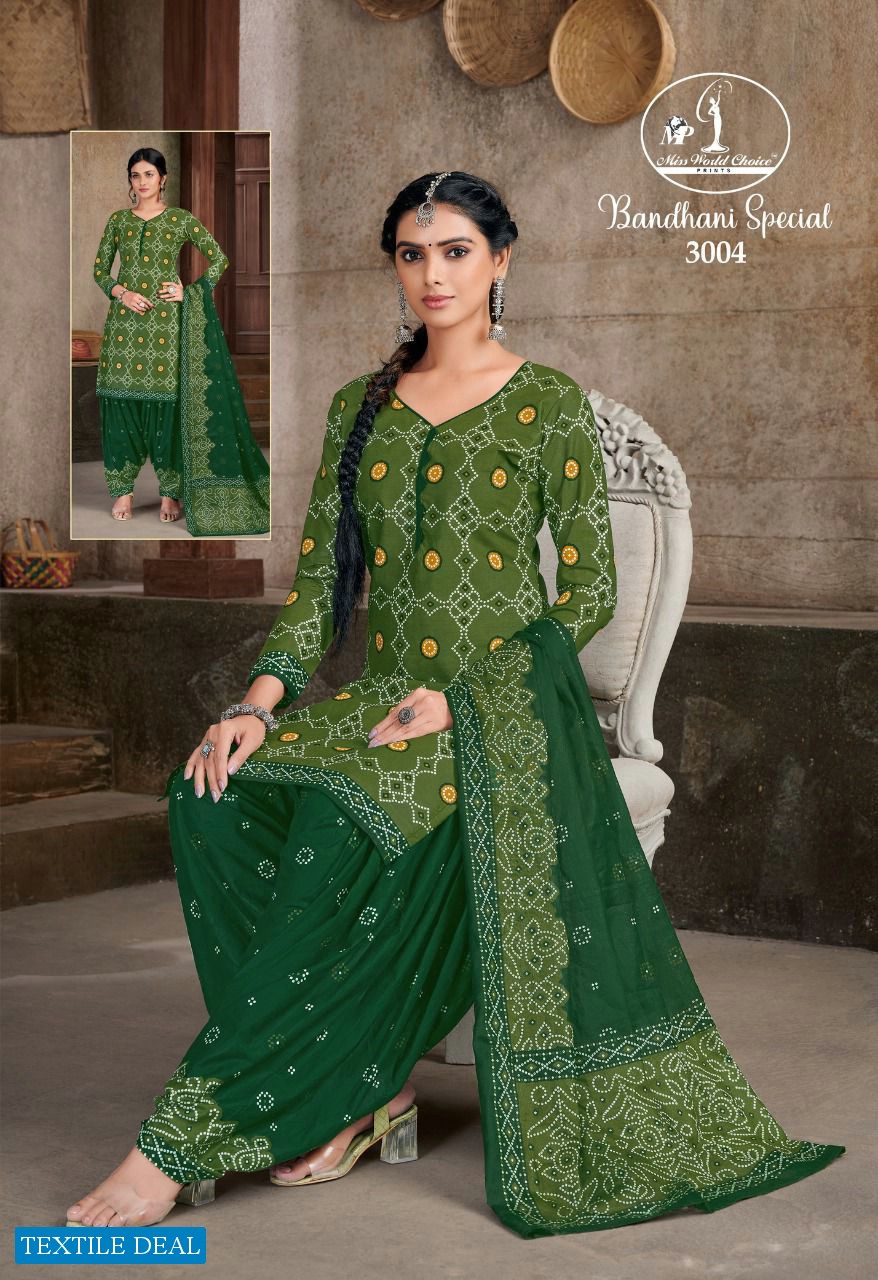 Miss World Bandhani Special Vol-3 Wholesale Pure Cotton Printed Dress Material