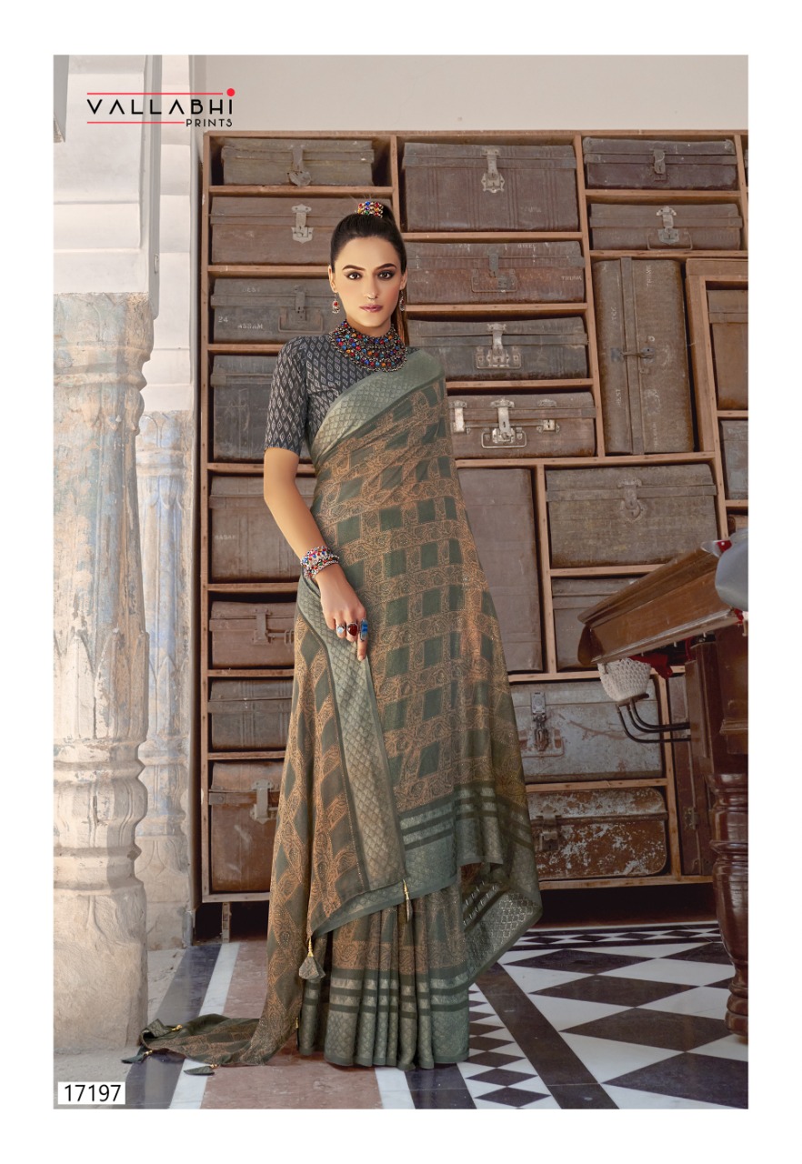 Vallabhi Sariska Wholesale Georgette Viscose Border Indian Sarees