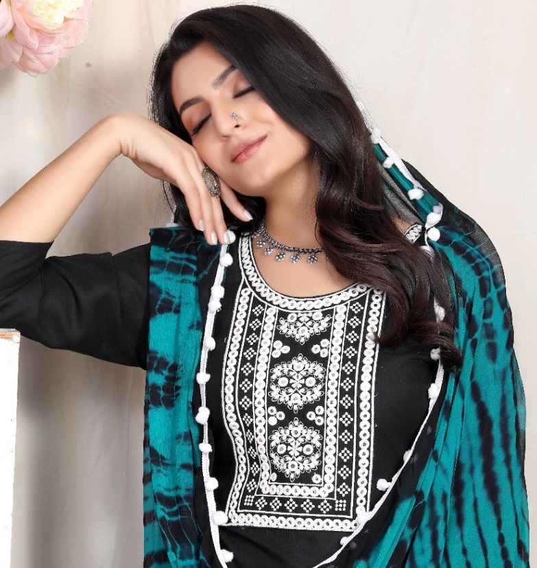 Master Soch Wholesale Readymade Reyon Work Kurti Pant And Dupatta