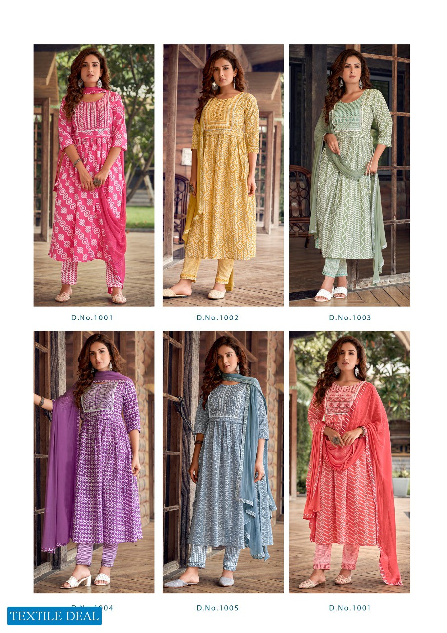 Parra khoobsurat Wholesale Fully Stitched Nayra Cut Salwar Suits