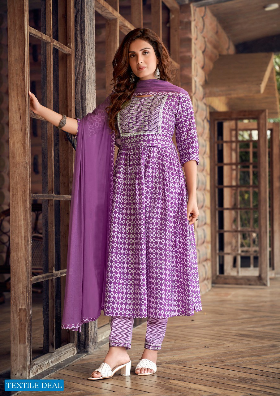 Parra khoobsurat Wholesale Fully Stitched Nayra Cut Salwar Suits