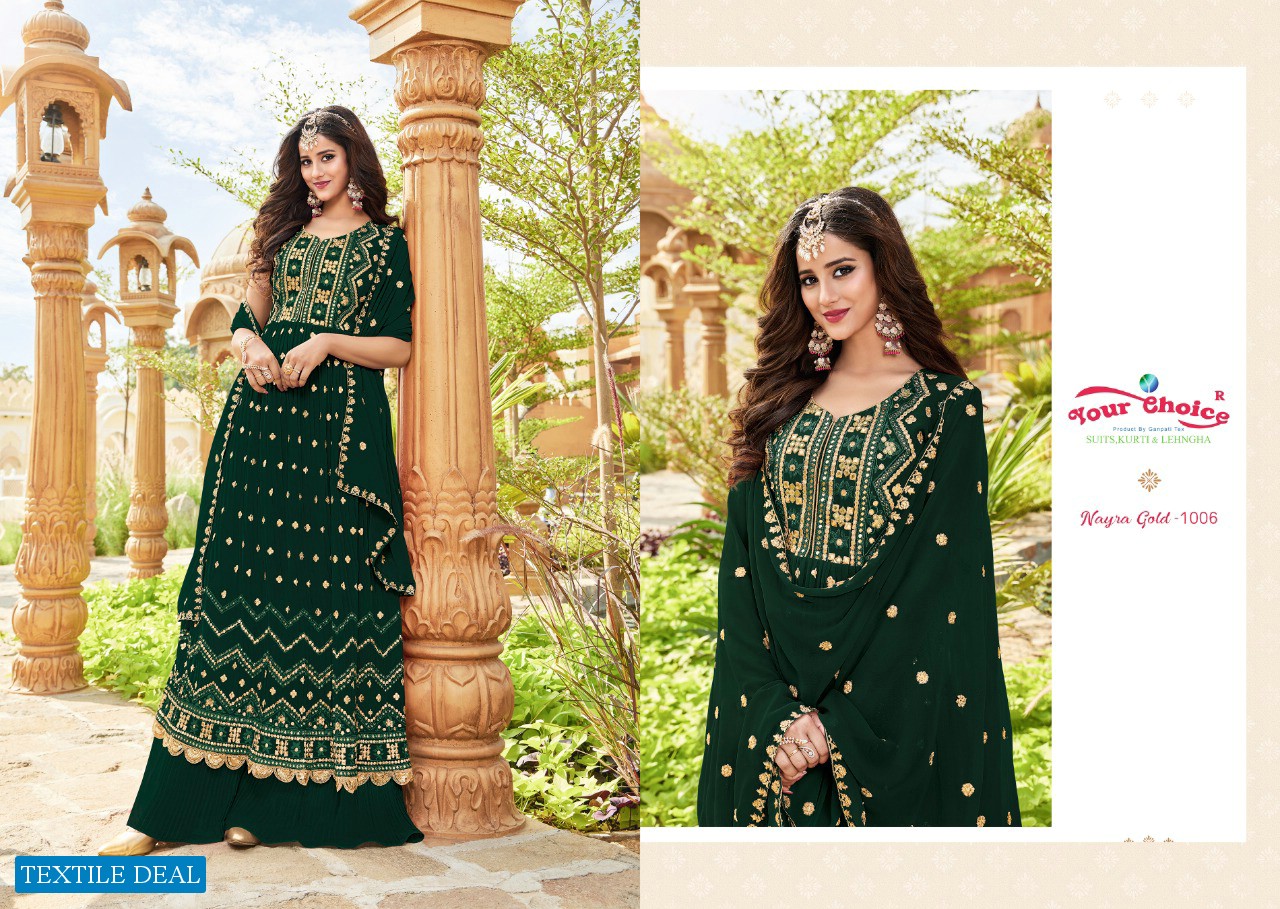 Your Choice Nayra Gold Wholesale Festive Nayra Cut Fully Readymade Salwar Suits