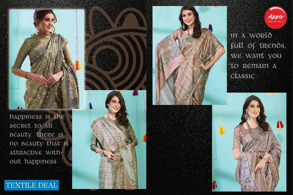 Apple Kashmira Premium Vol-9 Wholesale Pashmina Silk Casual Sarees