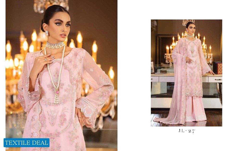 RIaz Arts Jannan Unstitched Embroidered Bamber Chiffon Collection Pakistani Suits