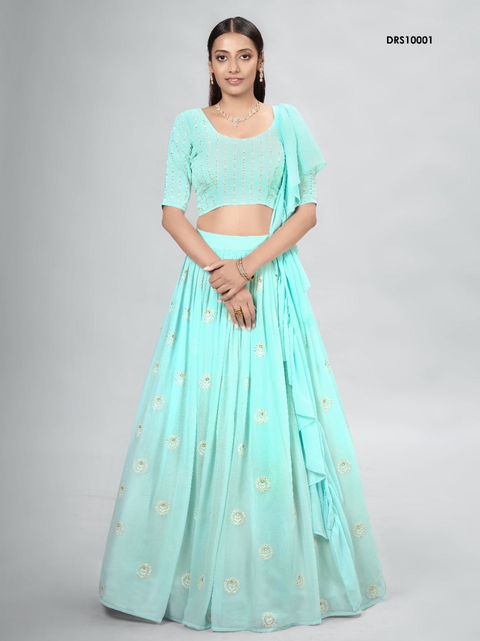 DRESSTIVE VOL 4 DESIGNER READYMADE AND FREE SIZE GEORGETTE LEHENGA EXPORTER