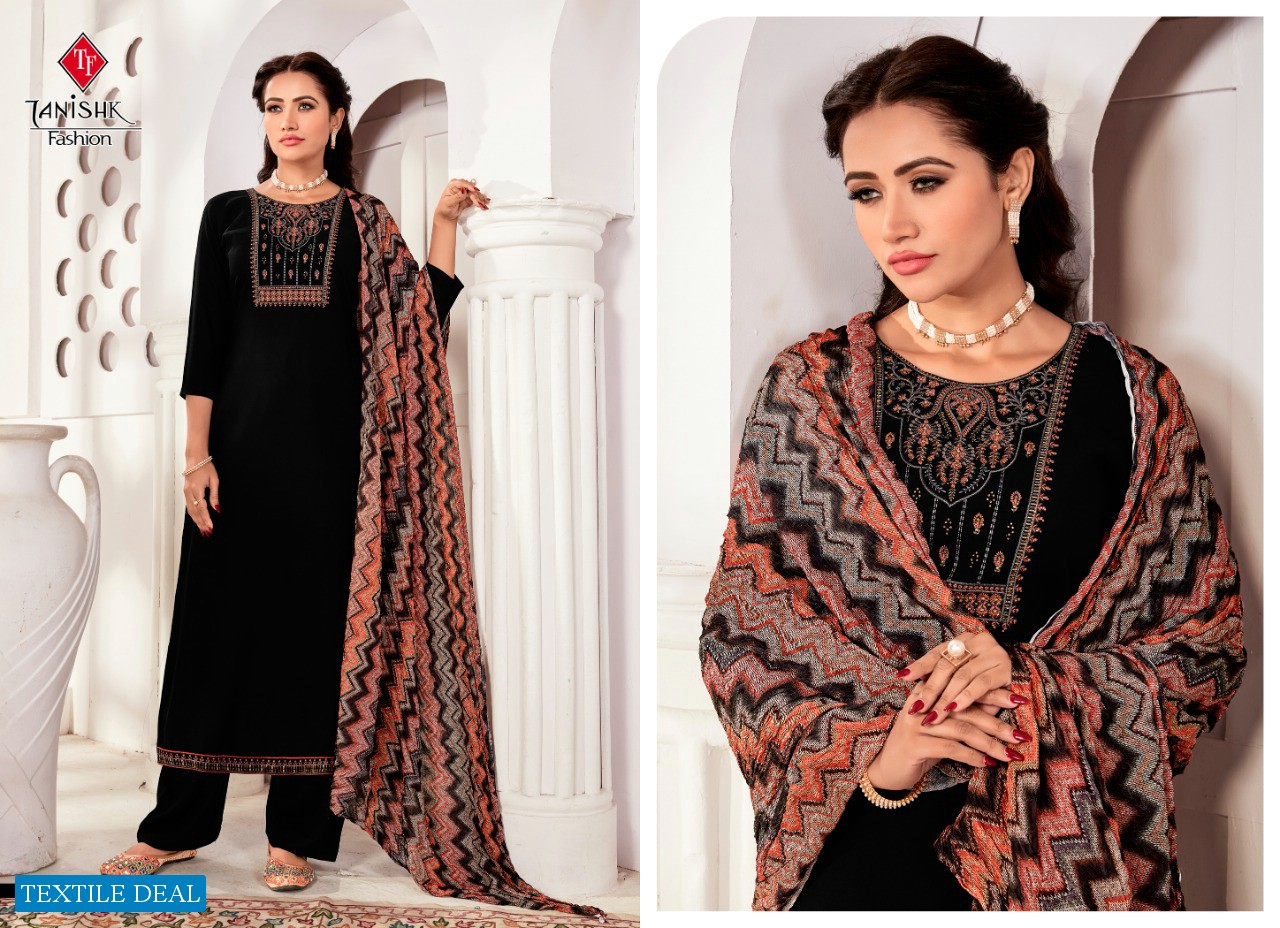 Tanishk Azeera Wholesale Reyon Slub And Siroski Diamond Work Dress Material