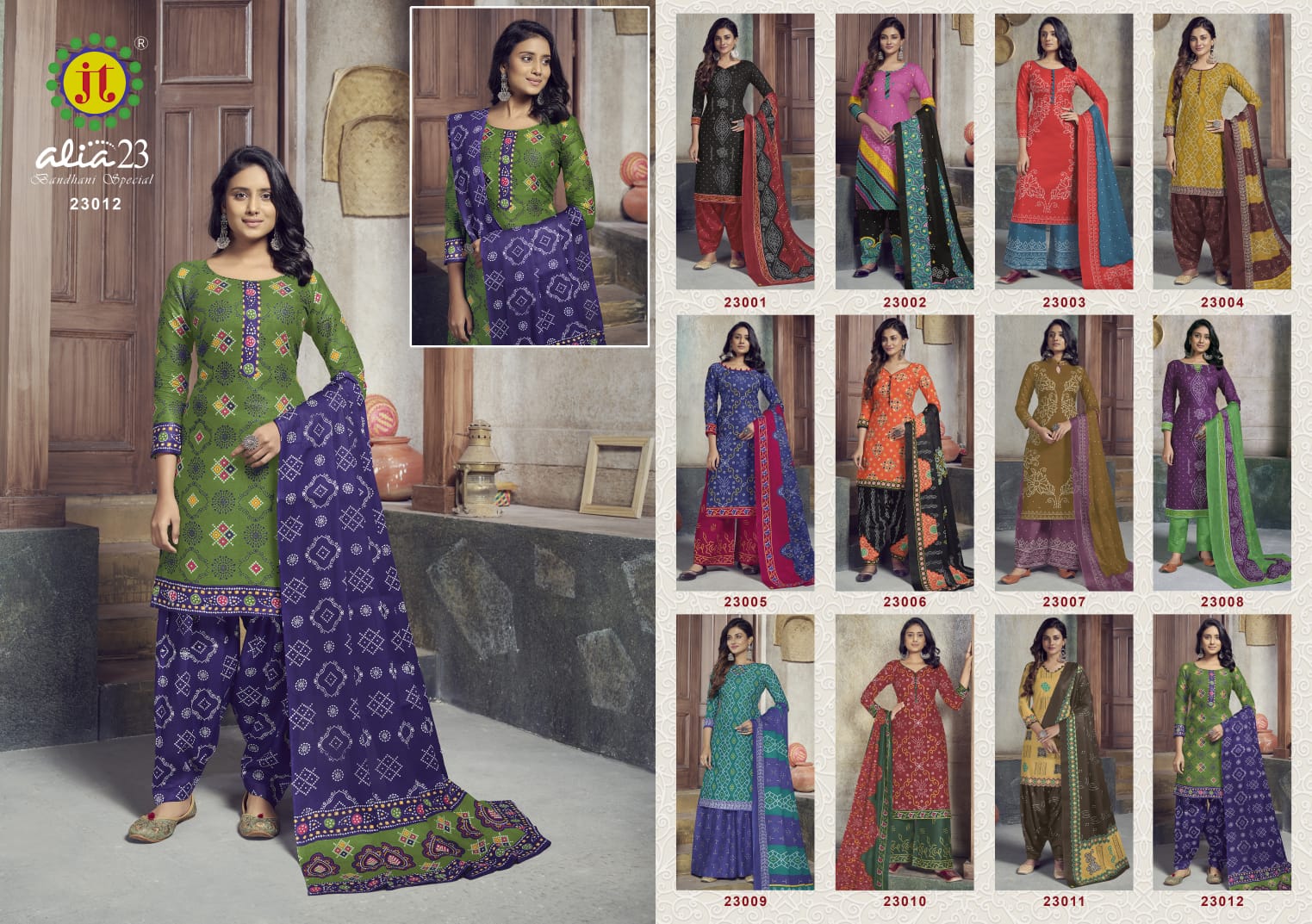 JT Alia Vol-23 Wholesale Pure Cotton Printed Dress Material