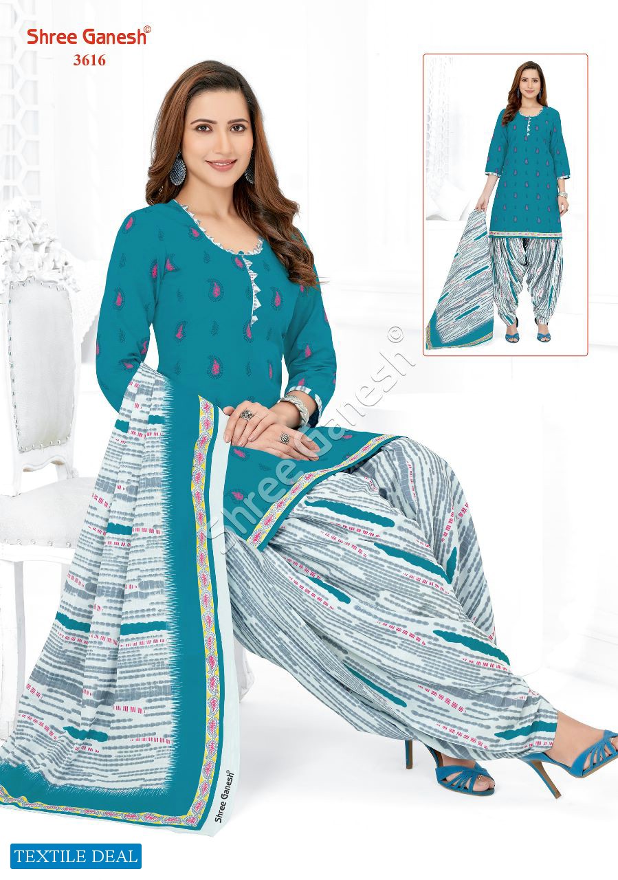 Shree Ganesh Hansika Vol-16 Wholesale Pure Cotton Patiyala Printed Dress