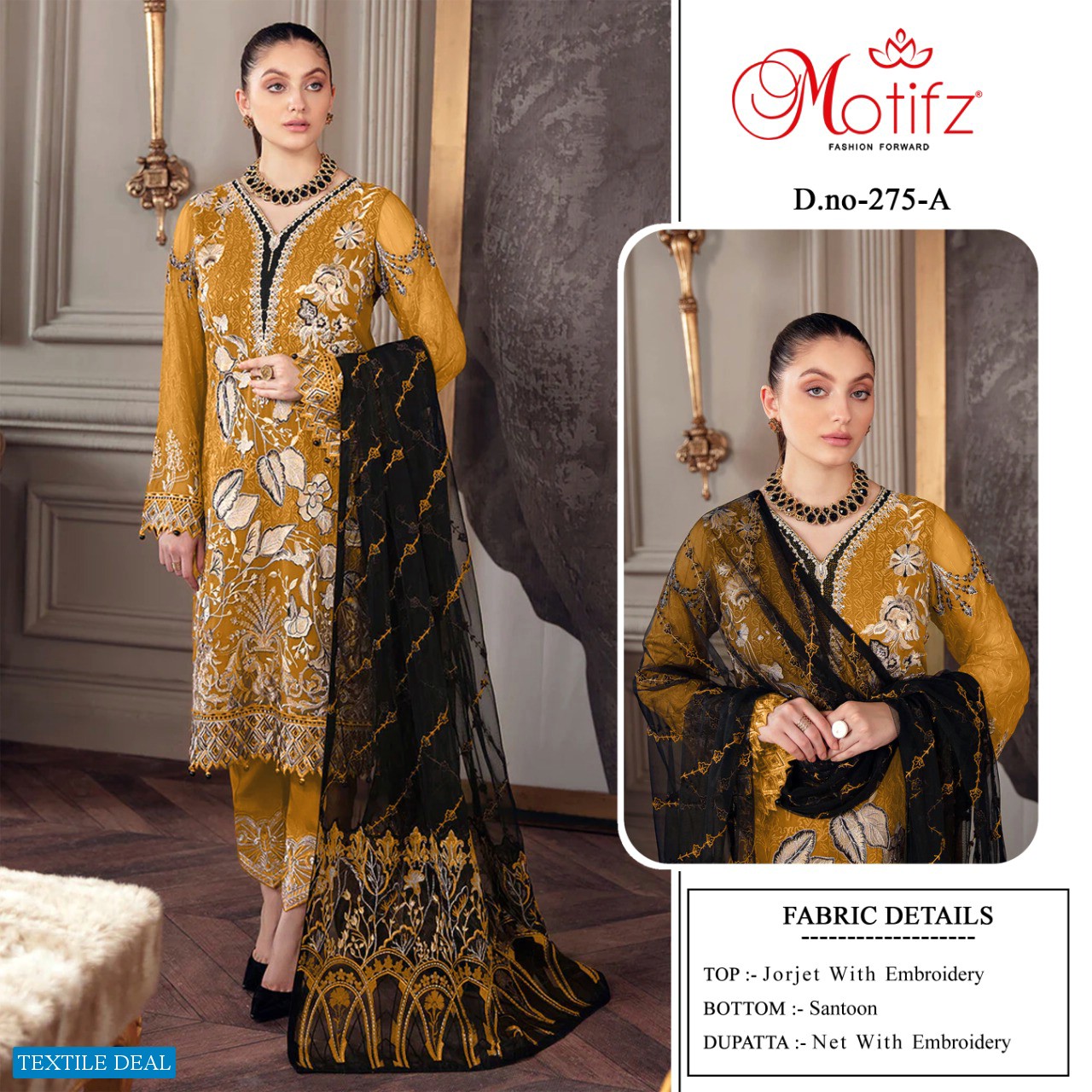 Motifz D.no 275 Wholesale Pakistani Concepts Salwar Suits