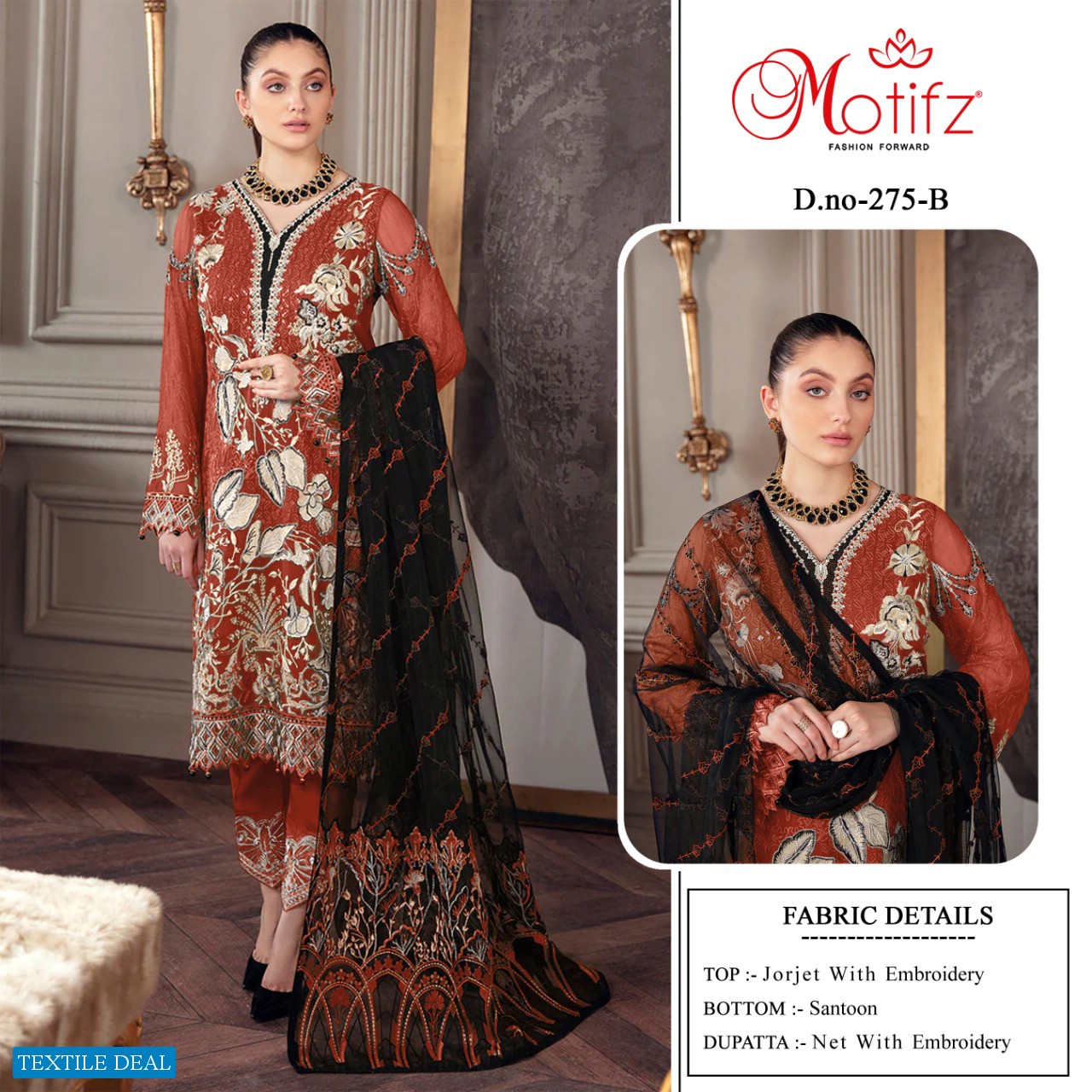 Motifz D.no 275 Wholesale Pakistani Concepts Salwar Suits