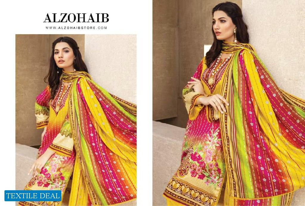 Alzohaib Anum Lawn Vol-3 Wholesale Pakistani Catalogs