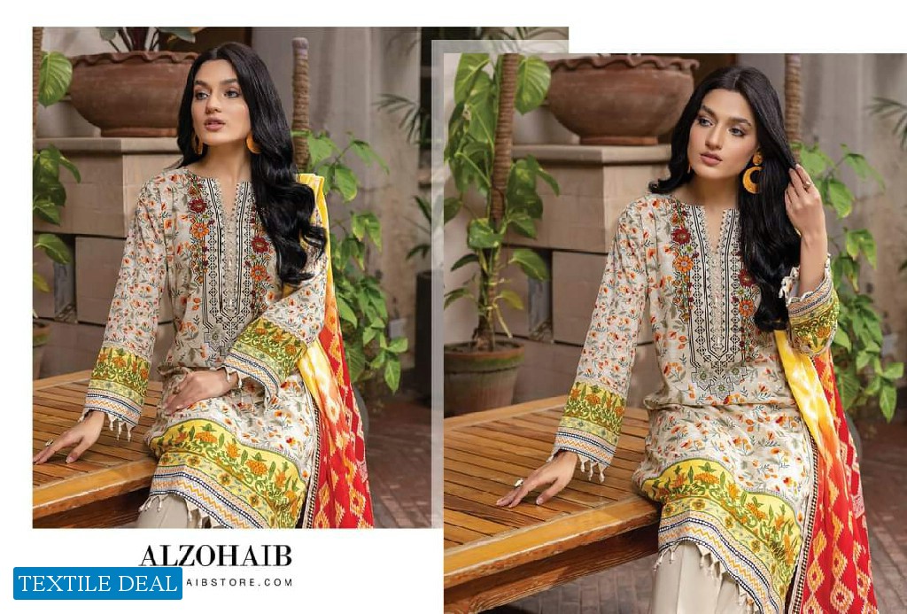 Alzohaib Anum Lawn Vol-3 Wholesale Pakistani Catalogs