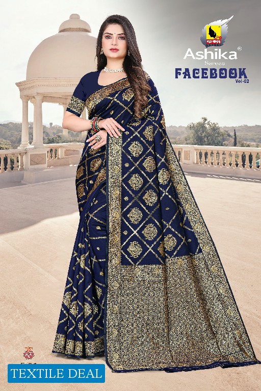 Ashika Facebook Vol-2 Litchi Silk With Zari Work Rich Pallu Sarees