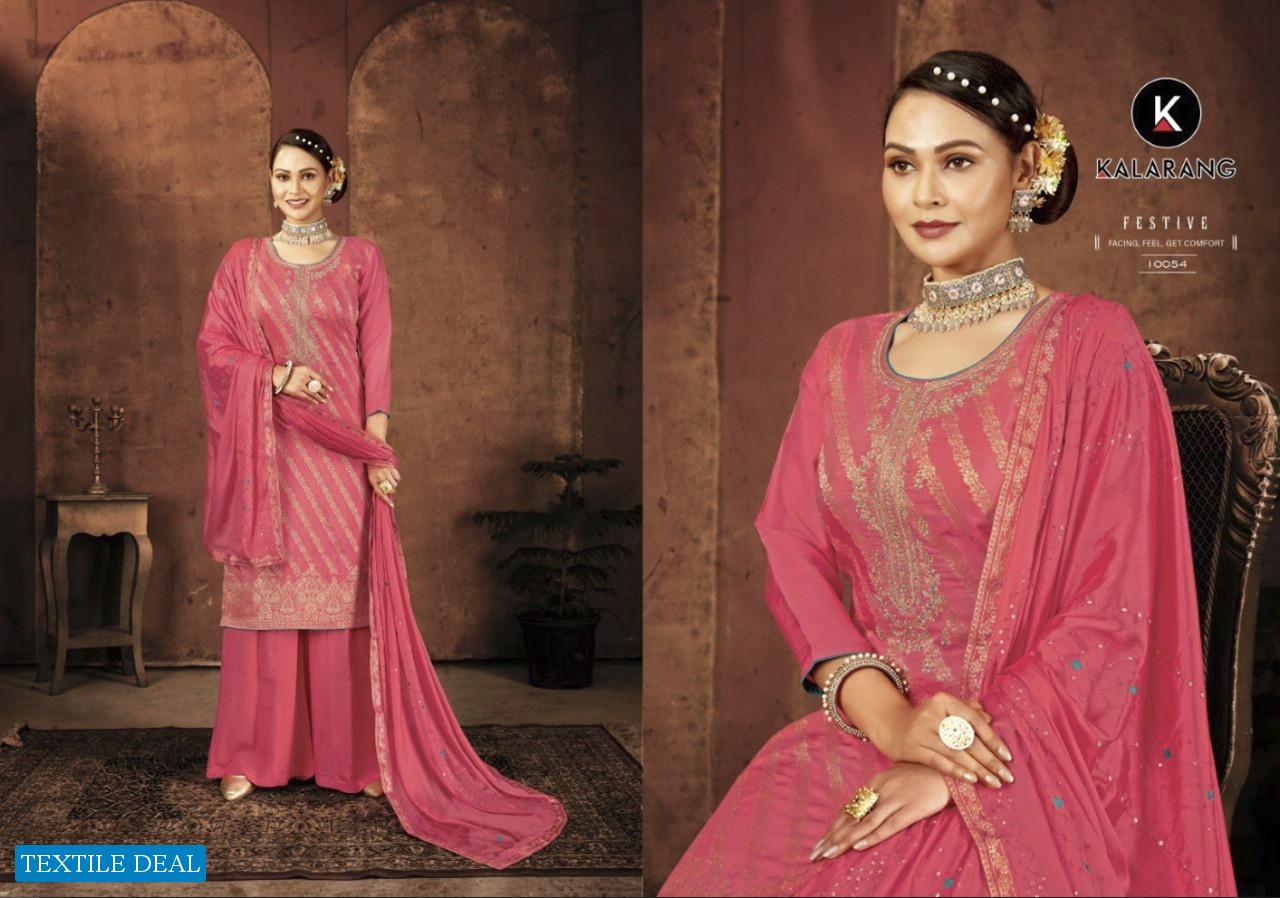 Kalarang Pratiksha Wholesale Pure Muslin Dola Jacquard With Work Dress Material