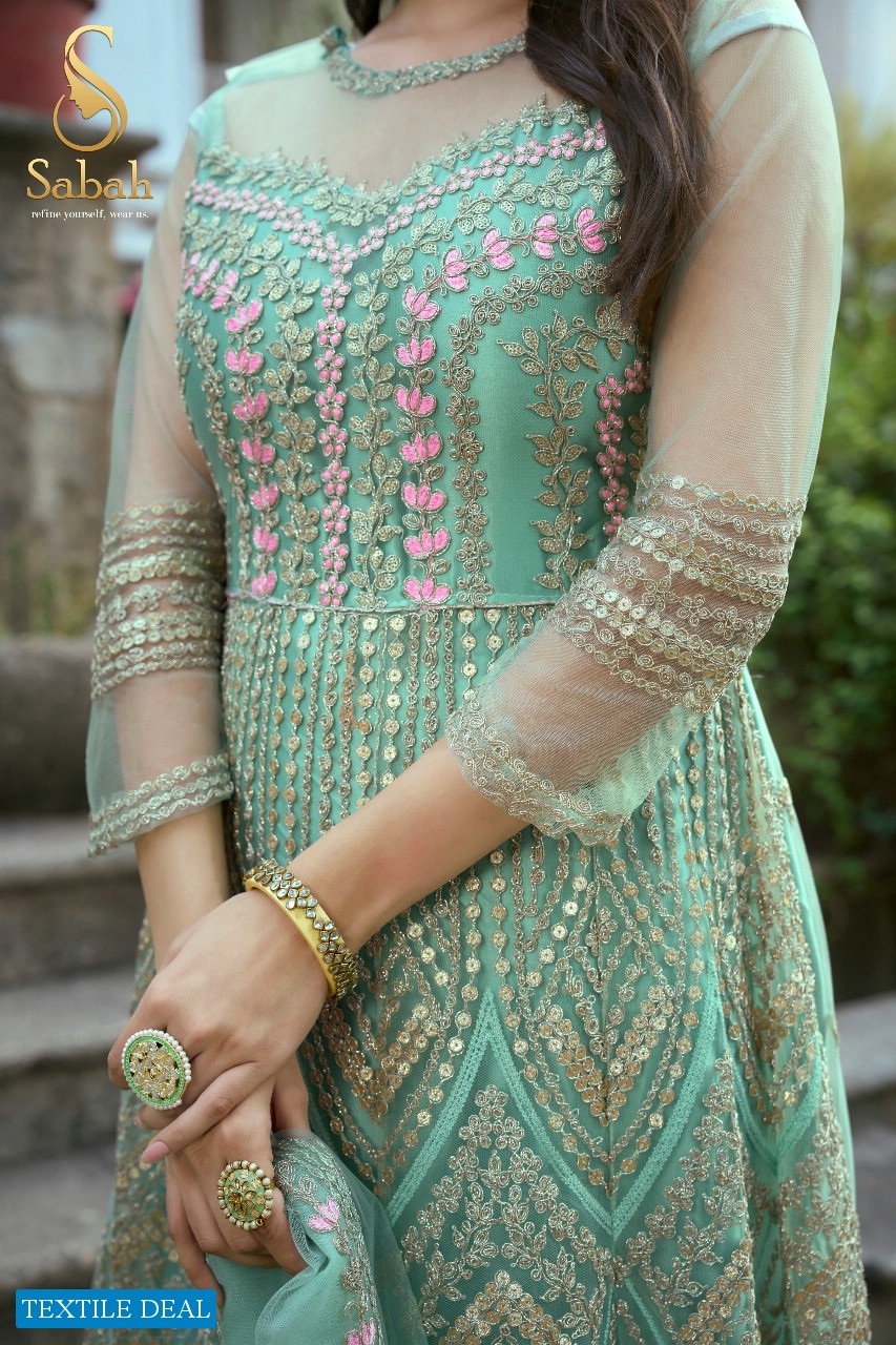 Sabah Ruksaar Wholesale Heavy Butterfly Net Designer Salwar Suits