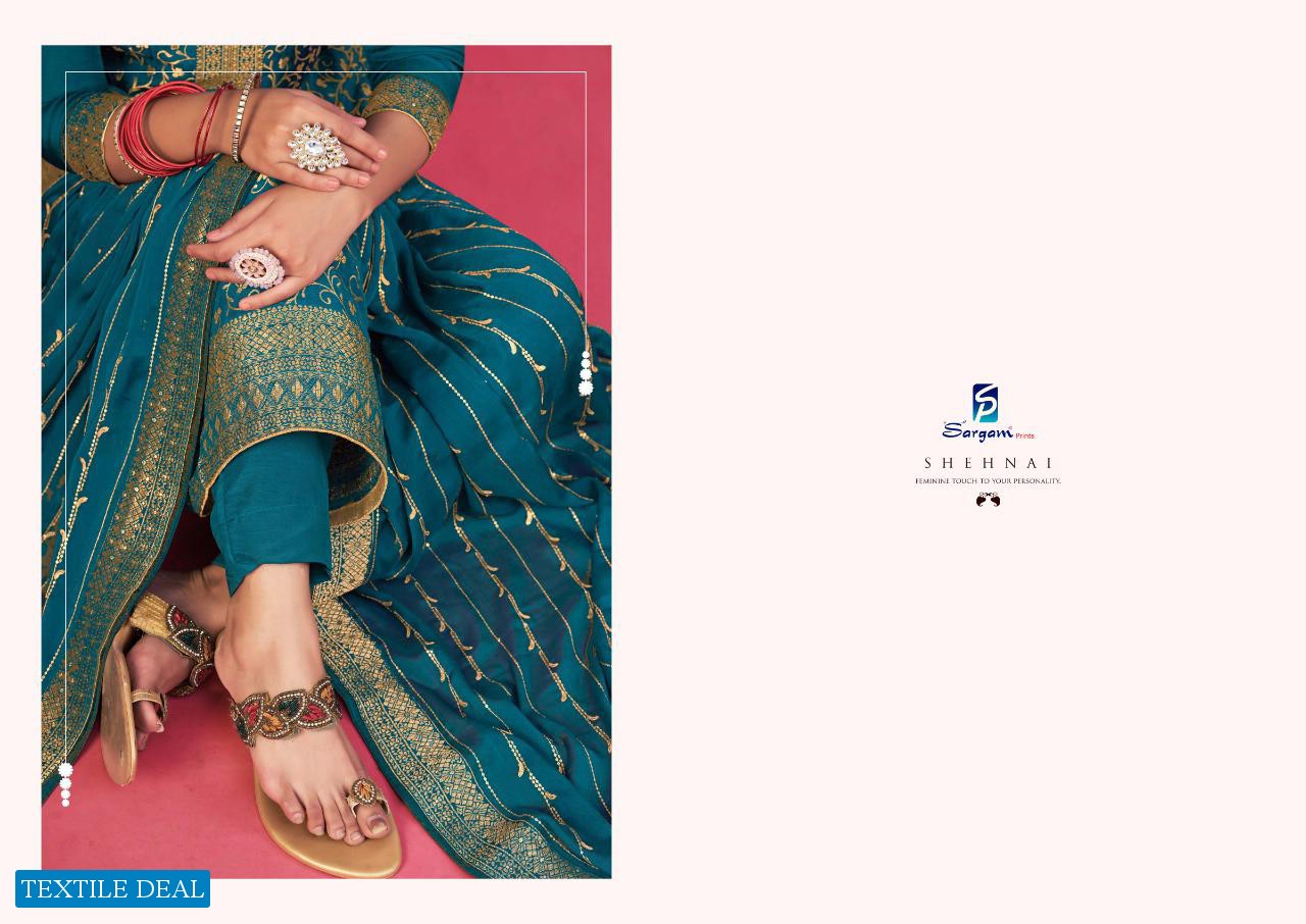 SARGAM SHEHNAI VOL 2 VISCOSE DOLA JACQUARD PARTY WEAR SUIT SUPPLIER