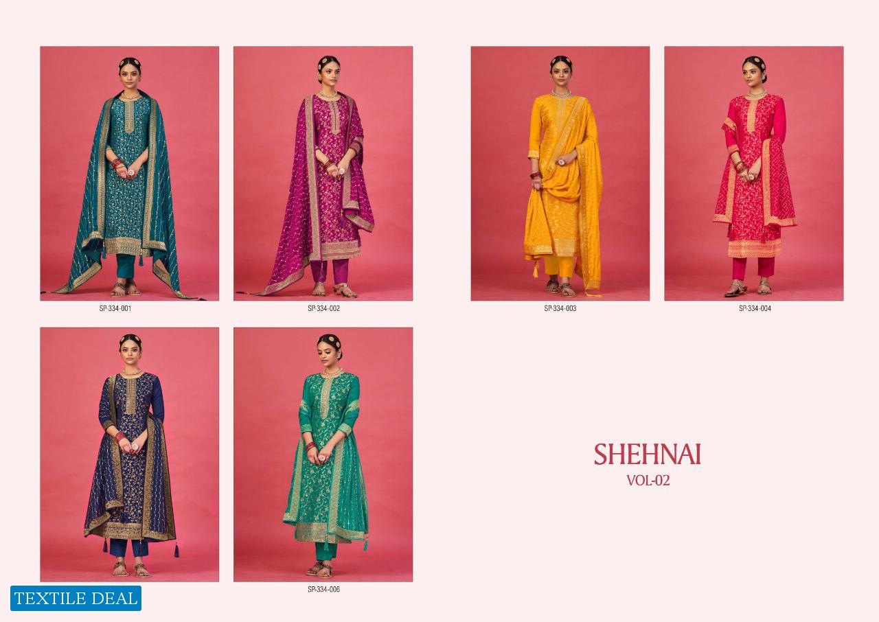 SARGAM SHEHNAI VOL 2 VISCOSE DOLA JACQUARD PARTY WEAR SUIT SUPPLIER