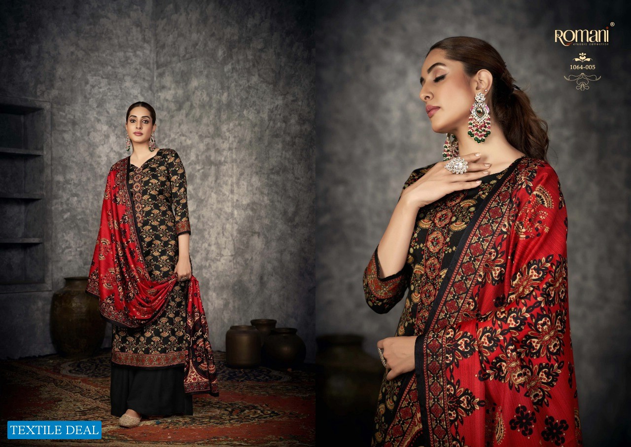 Romani Afreen Wholesale Pure Pashmina Spune With Exclusive Work Dress Material