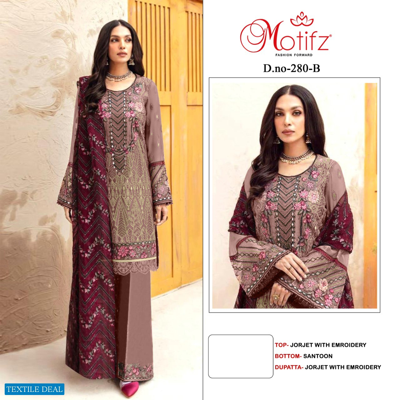 Motifz D.no 280 Wholesale Pakistani Concepts Salwar Kameez