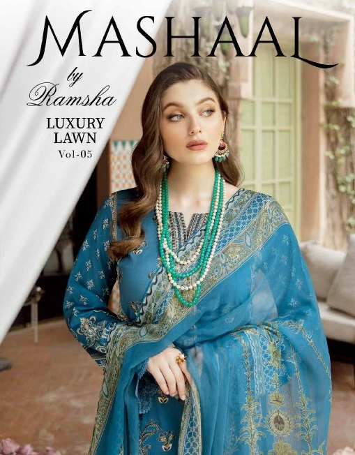 Ramsha Mashaal Luxury Lawn Vol-5 Original Pakistani Salwar Kameez