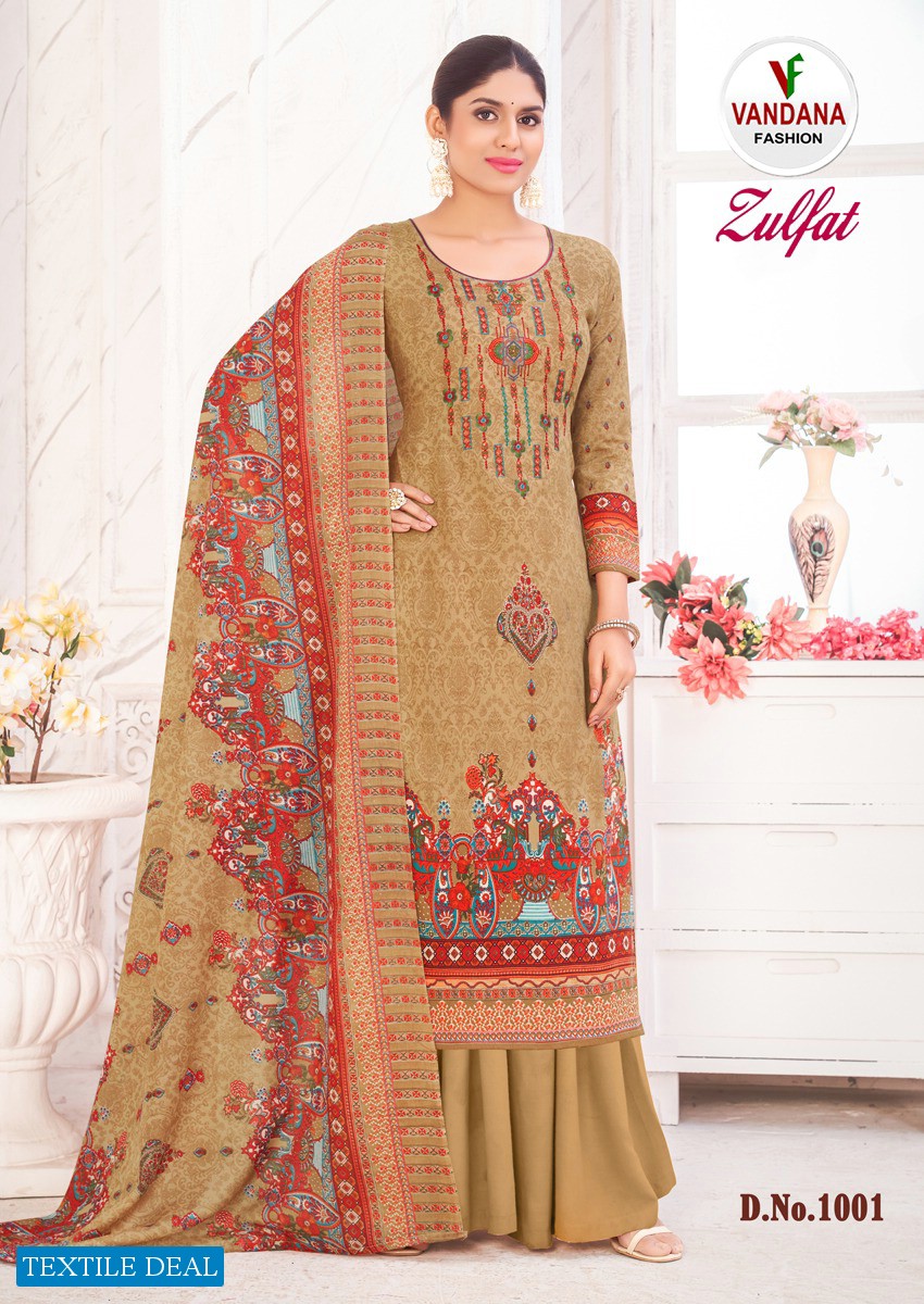 Vandana Zulfat Vol-1 Wholesale All Cotton Fabrics Dress Material