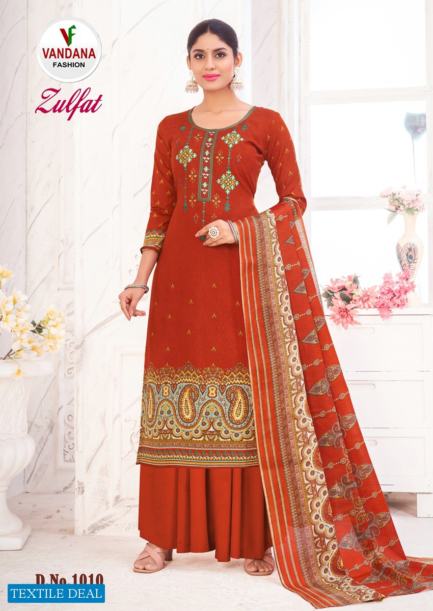 Vandana Zulfat Vol-1 Wholesale All Cotton Fabrics Dress Material