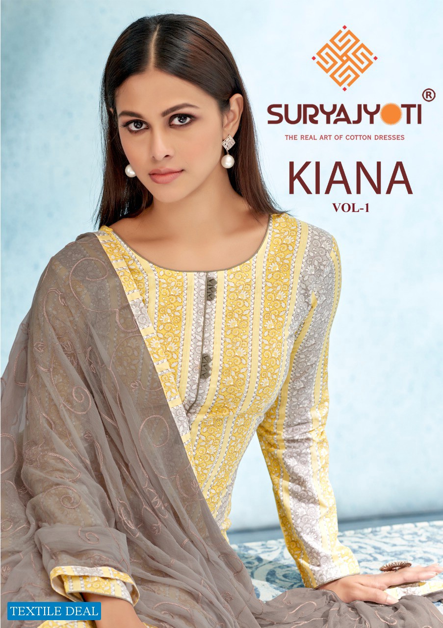 Suryajyoti Kiana Vol-1 Wholesale Cambric With Foil N Khadi Print Dress Material