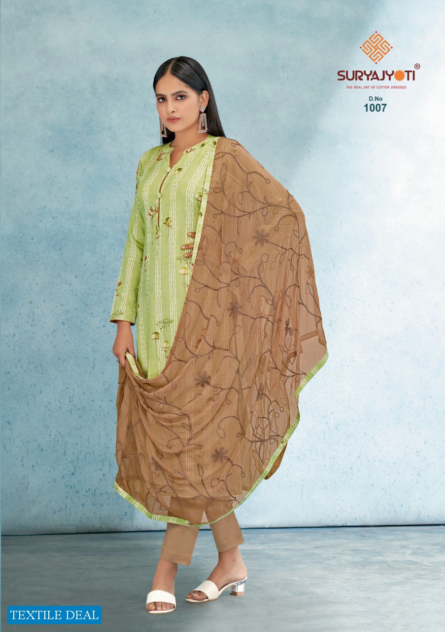 Suryajyoti Kiana Vol-1 Wholesale Cambric With Foil N Khadi Print Dress Material