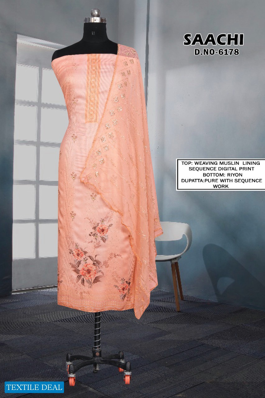 SAACHI BY KALARANG WEAVING MUSLIN FANCY SALWAR KAMEEZ