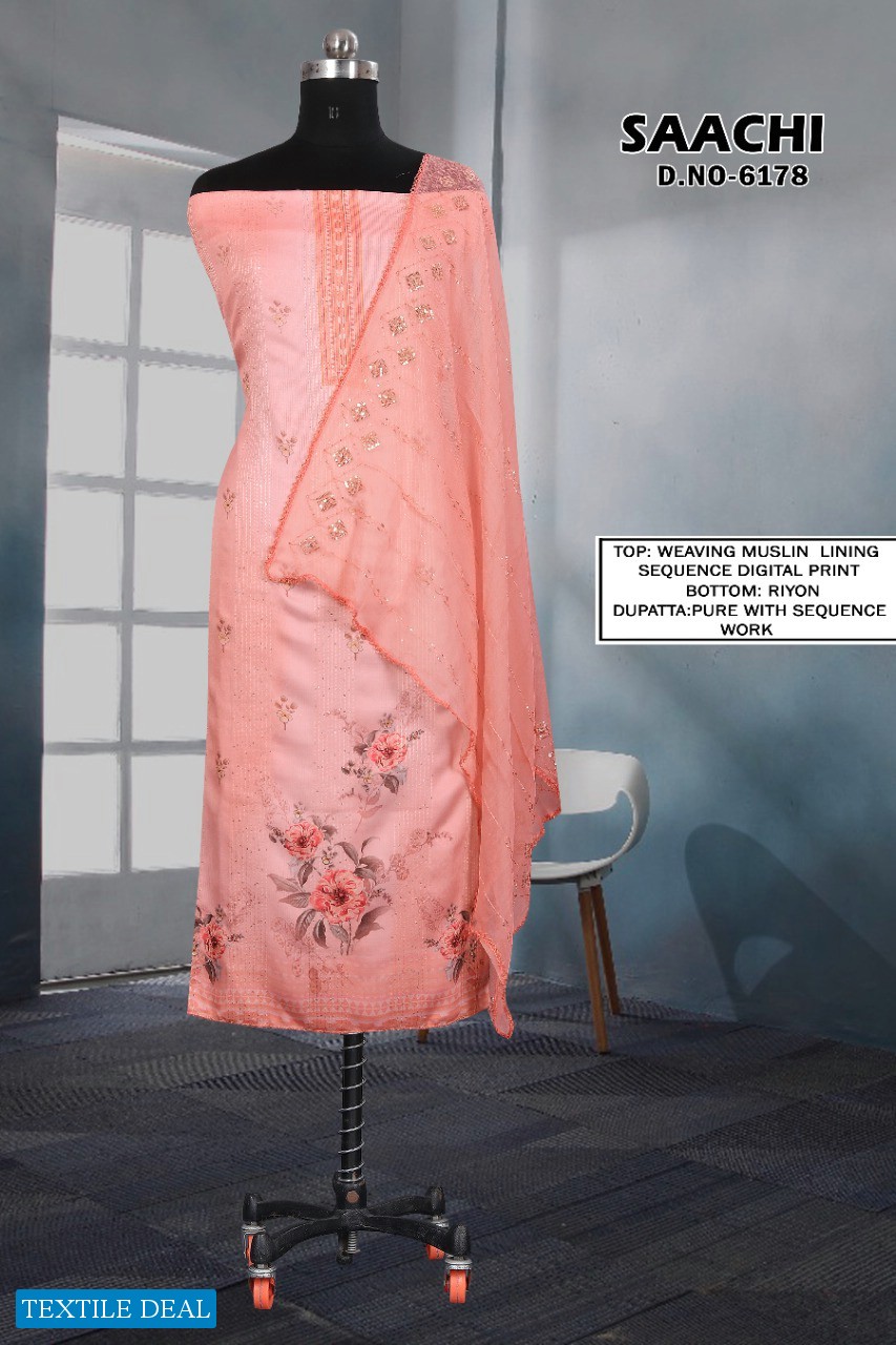 SAACHI BY KALARANG WEAVING MUSLIN FANCY SALWAR KAMEEZ