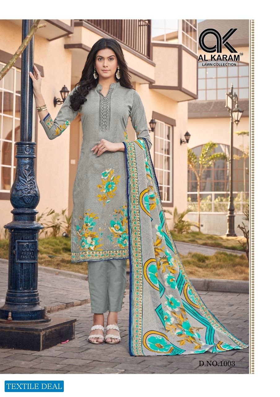 Al Karam Jasmine Wholesale Lawn Collection Printed Dress Material