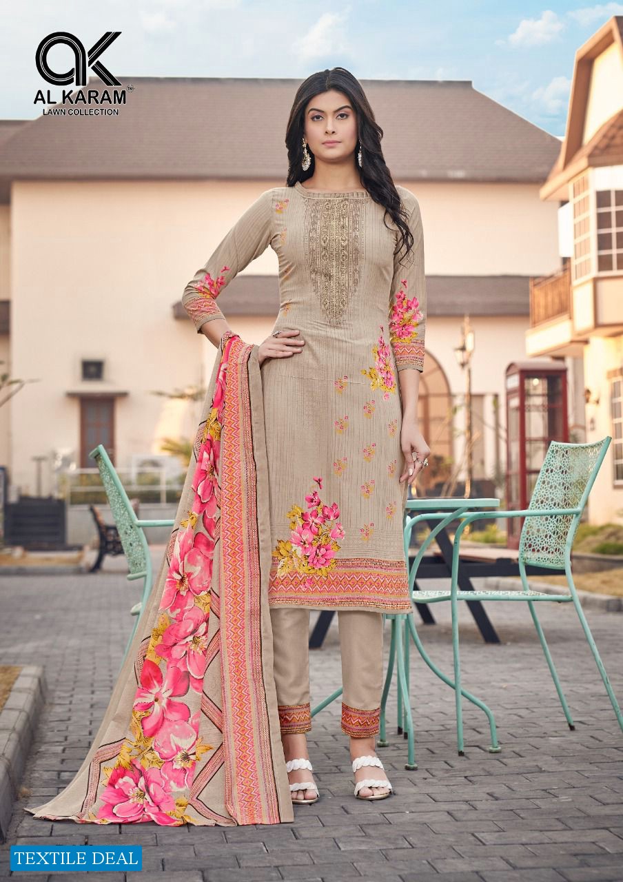 Al Karam Jasmine Wholesale Lawn Collection Printed Dress Material