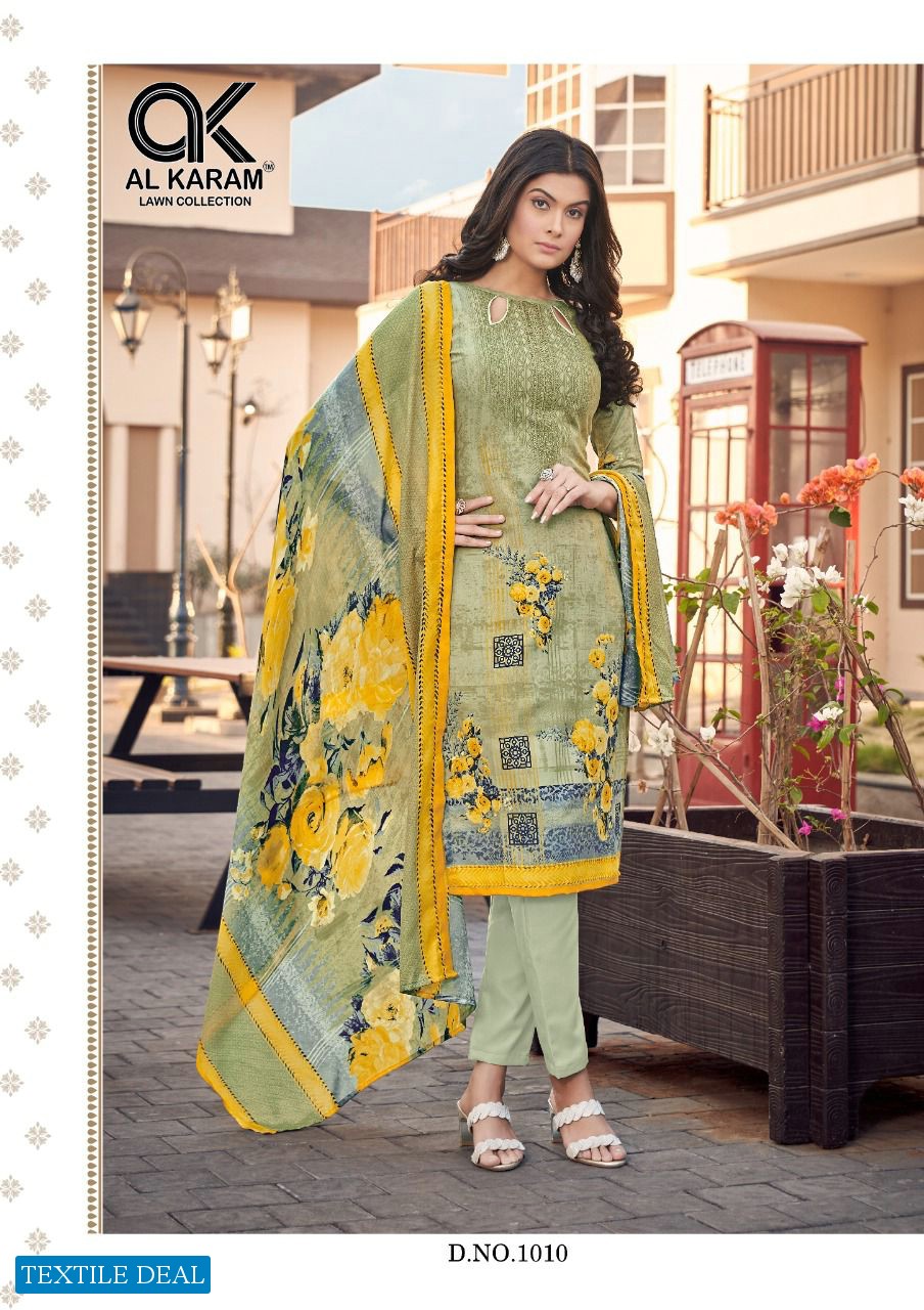 Al Karam Jasmine Wholesale Lawn Collection Printed Dress Material