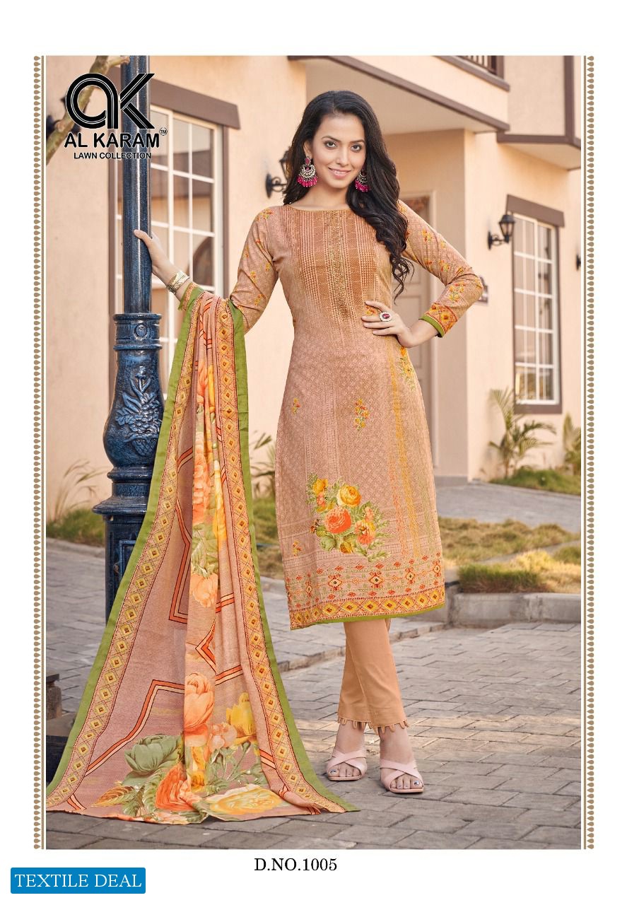 Al Karam Jasmine Wholesale Lawn Collection Printed Dress Material