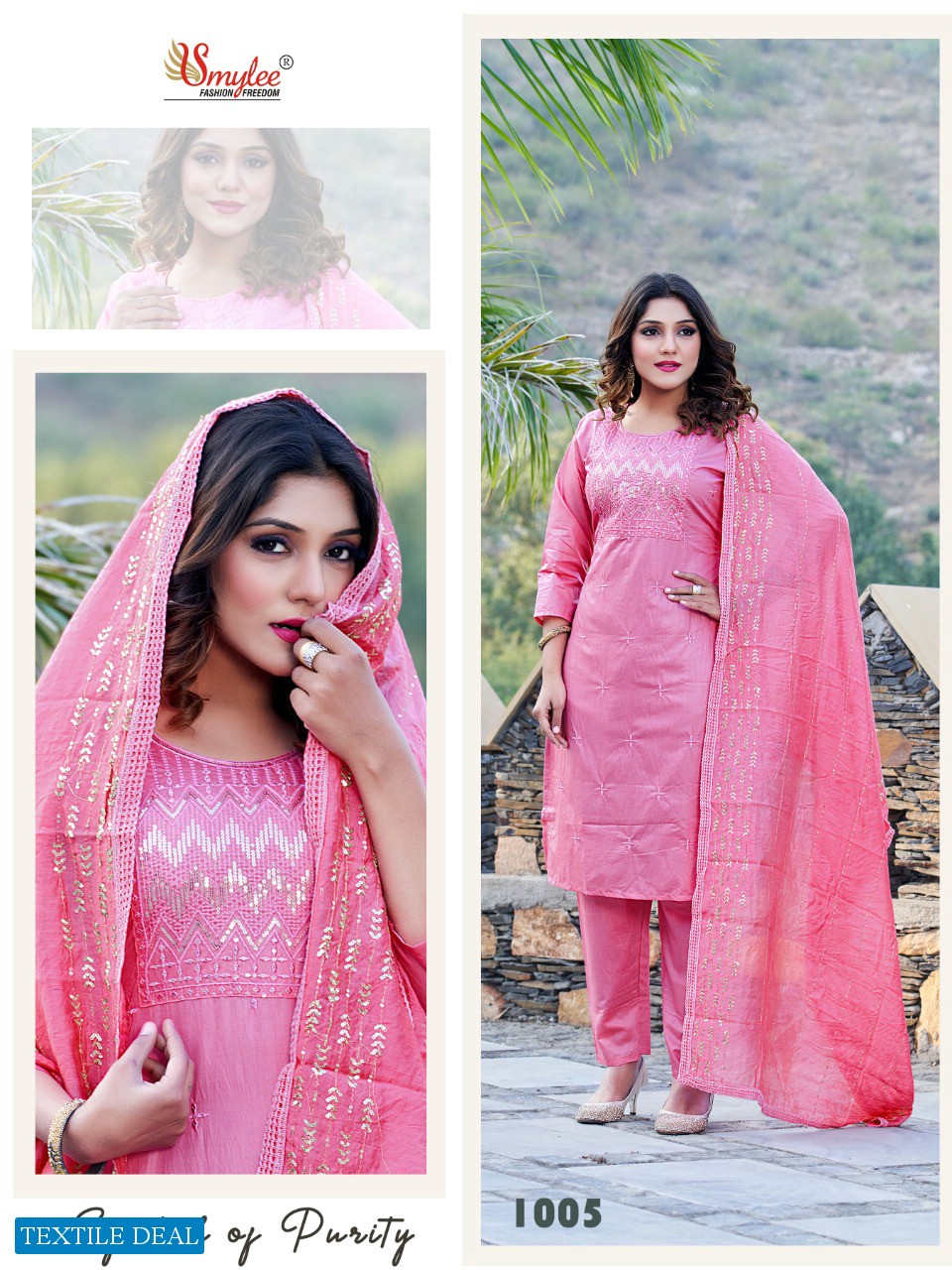 SMYLEE JENISHA BY RUNG CHANDERI SILK FULLY STITCH FANCY SALWAR KAMEEZ