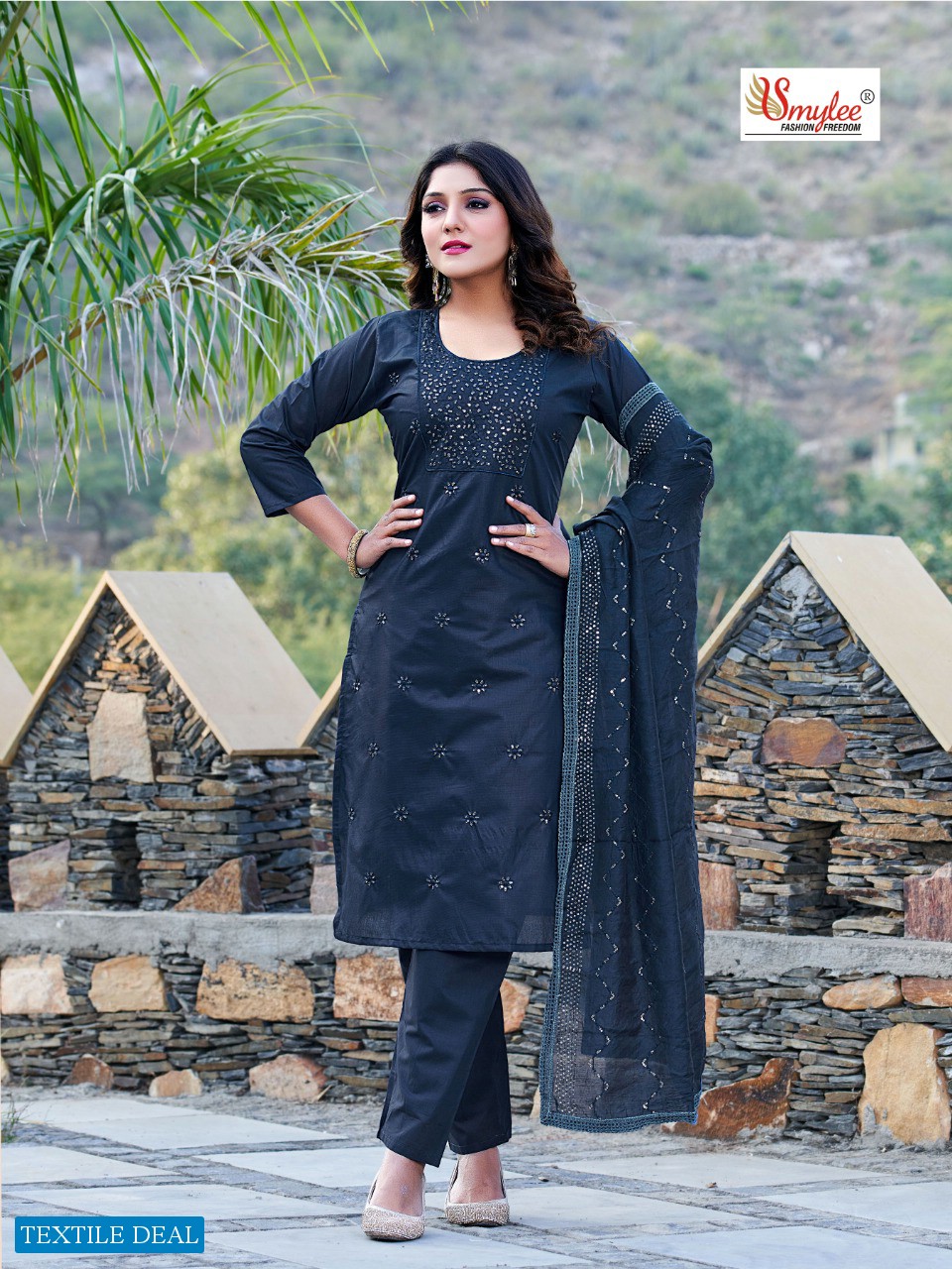 SMYLEE JENISHA BY RUNG CHANDERI SILK FULLY STITCH FANCY SALWAR KAMEEZ