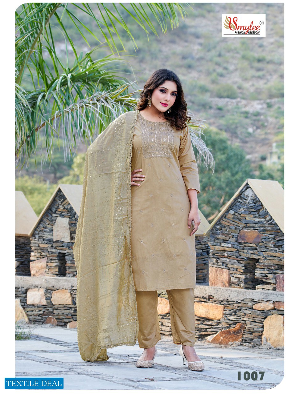 SMYLEE JENISHA BY RUNG CHANDERI SILK FULLY STITCH FANCY SALWAR KAMEEZ