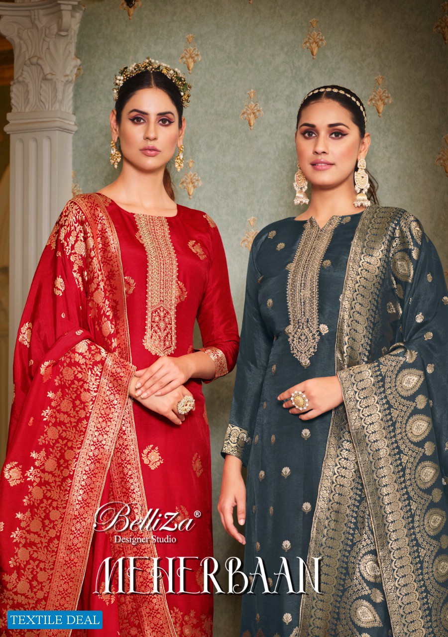 MEHERBAAN BY BELLIZA VISCOSE DOLA JACQUARD DESIGNER SALWAR KAMEEZ