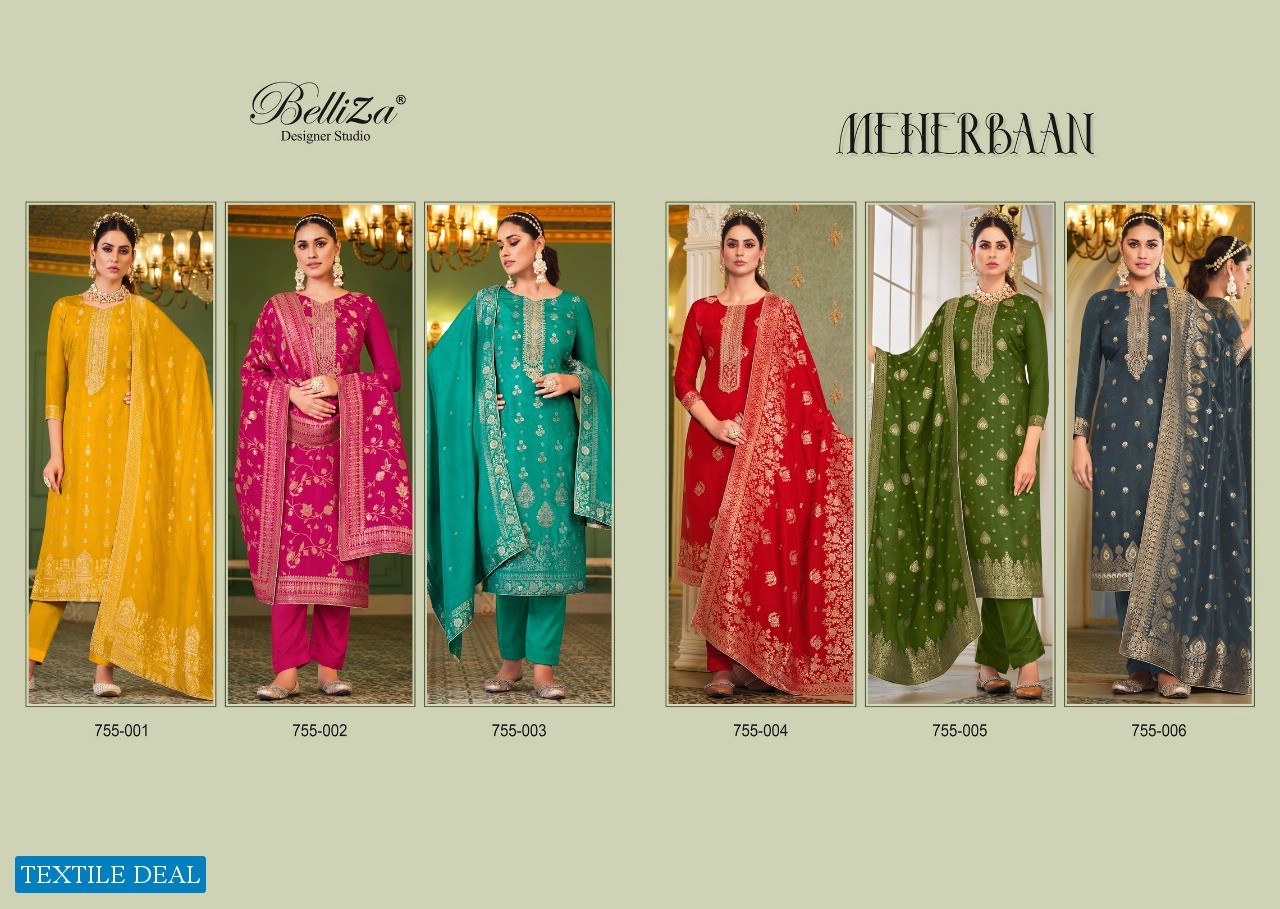 MEHERBAAN BY BELLIZA VISCOSE DOLA JACQUARD DESIGNER SALWAR KAMEEZ