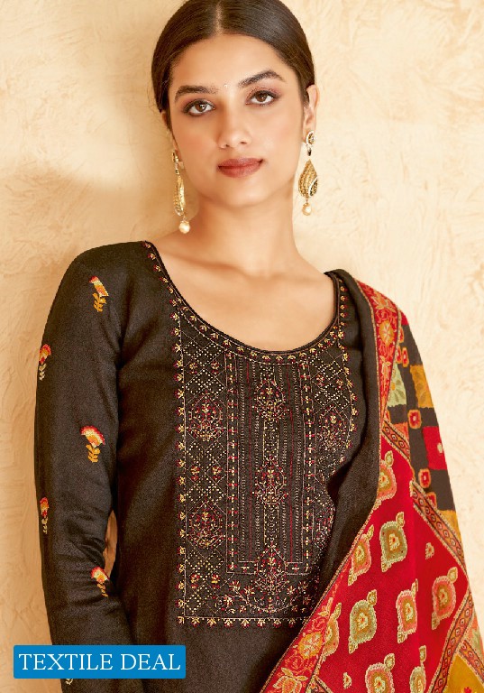 Suryajyoti Qurbat Vol-1 Wholesale Satin Cotton Neck Work And Swaroski Dress Material