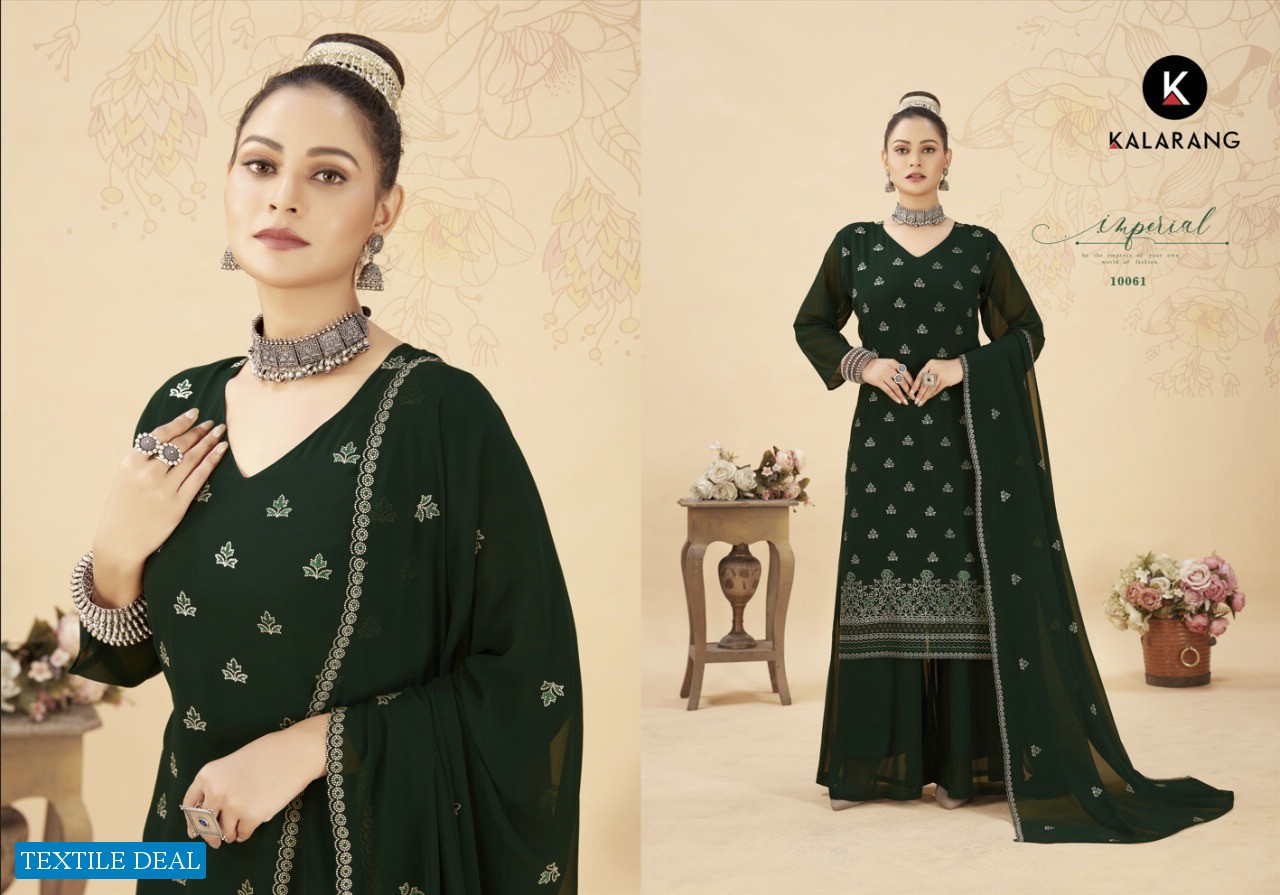 Kalarang Vaani Wholesale Pure Georgette With Work And Swaroski Work Dress Material