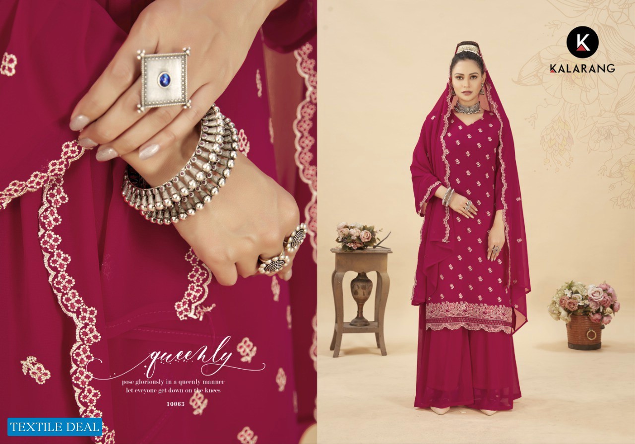 Kalarang Vaani Wholesale Pure Georgette With Work And Swaroski Work Dress Material