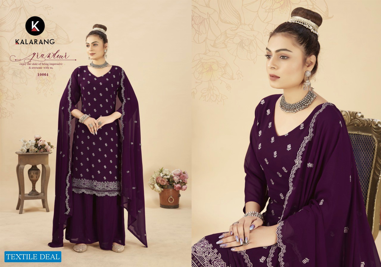 Kalarang Vaani Wholesale Pure Georgette With Work And Swaroski Work Dress Material